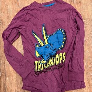 Triceratops Kids Long Sleeve Shirt - Purple